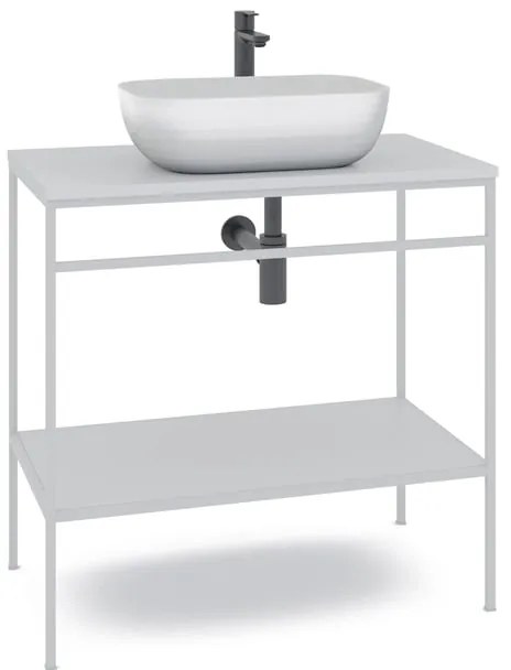 Mobile bagno con lavabo L 80 x H 92 x P 45.5 cm bianco per vasca centrale Outline