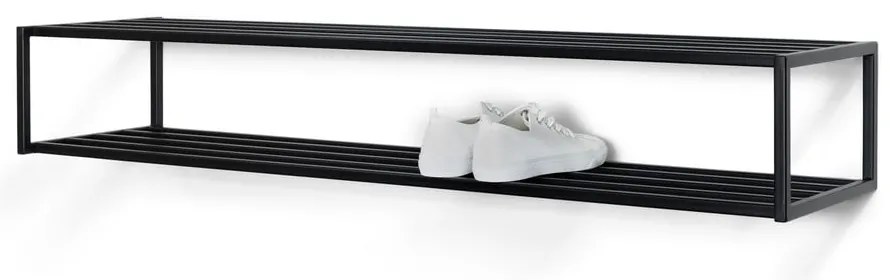 Scarpiera nera in metallo da parete 118x20,5x30,5 cm School – Spinder Design