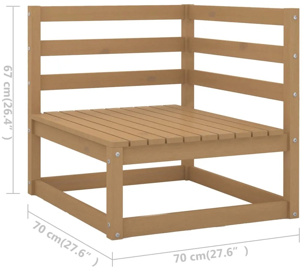 Set Divani da Giardino 11 pz in Legno Massello di Pino