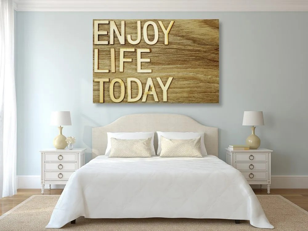 Quadro su tela – Con citazione - Enjoy life today