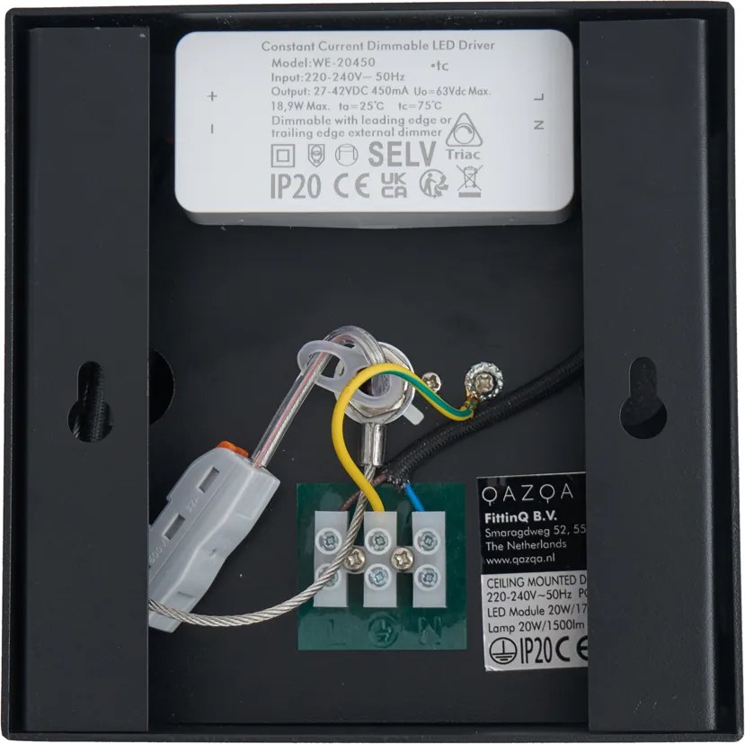 Faretto moderno da superficie nero con LED dimmerabile - Dionysos