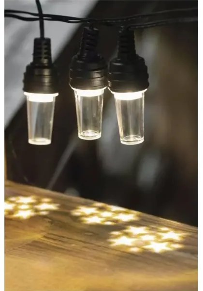 Catena luminosa LED per esterni, 10 LED / 9,5 m, IP44, bianco freddo