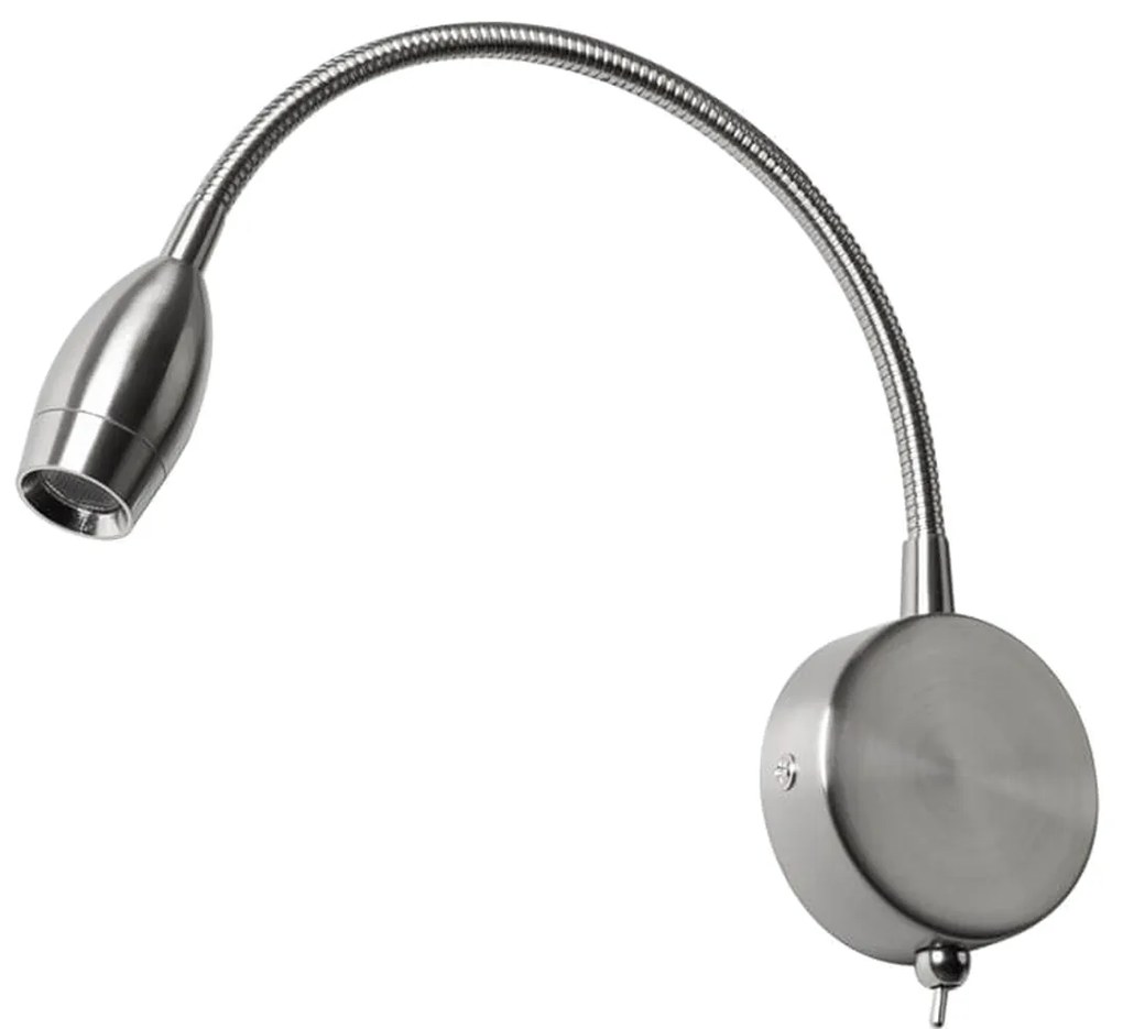 Applique LED 3W Flessibile per Comodino o Specchio in Acciaio BIANCO NATURALE