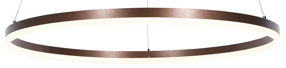 Lampada a sospensione in bronzo scuro 80 cm con LED dimmerabile a 3 livelli - Anello