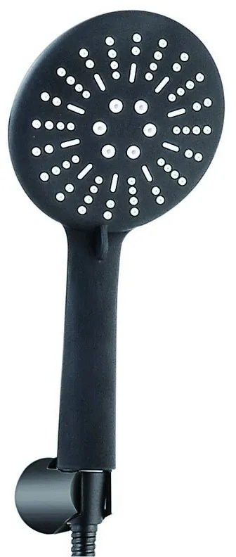 Kamalu - Gruppo miscelatore soffione e doccetta colore nero L2600