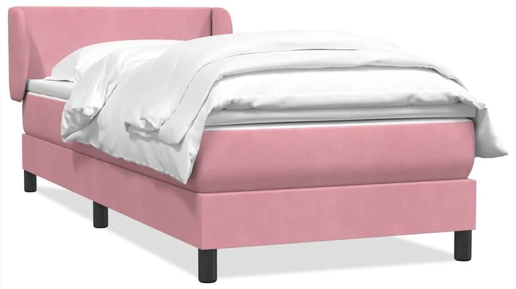 Giroletto A Molle Con Materasso Rosa 80x220 Cm Velluto /