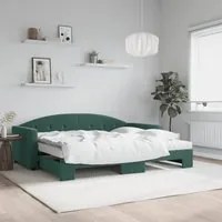 Divano Letto Estraibile Materassi Verde Scuro 90x200 Velluto 3197327