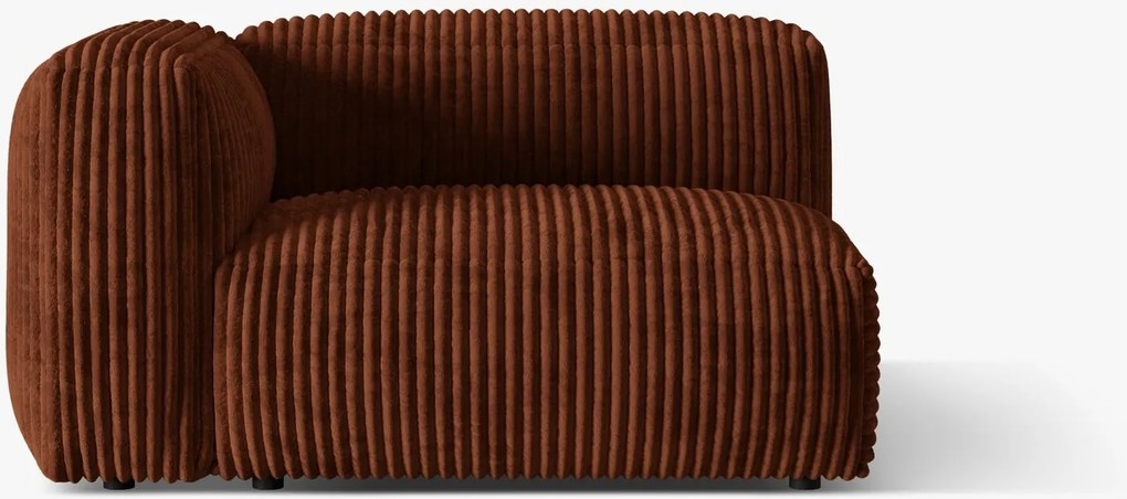 Modulo con bracciolo Martina in velluto a coste – 120x106 cm
