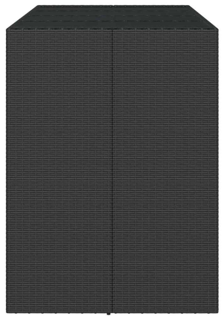 Tavolo bar con piano in vetro nero 145x80x110 cm polyrattan