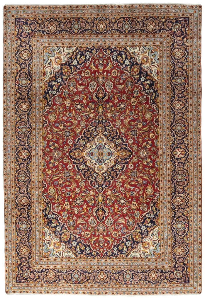 Kashan Tappeto persiano 240 x 360 Rosso (Iran) Annodato A Mano