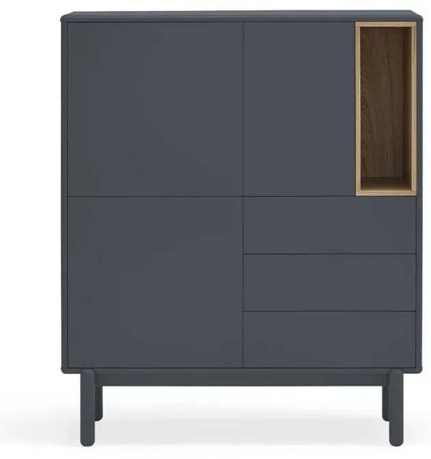 Cassettiera alta grigio scuro 100x120 cm Corvo - Teulat