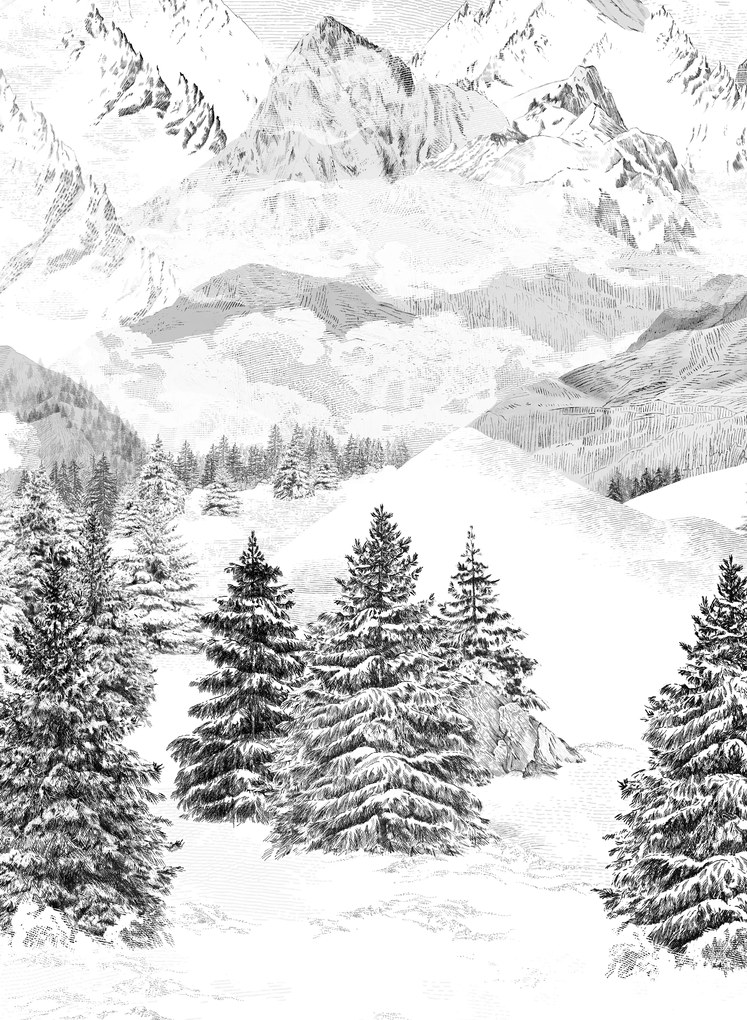 Isidore Leroy Carta da parati panoramica Les Cimes - Bahnen 1/2/3