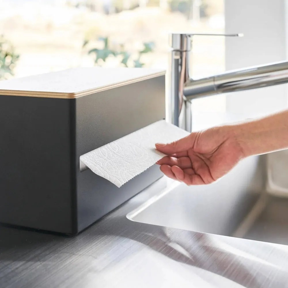 Portarotolo da cucina verticale nero in metallo Rin – YAMAZAKI