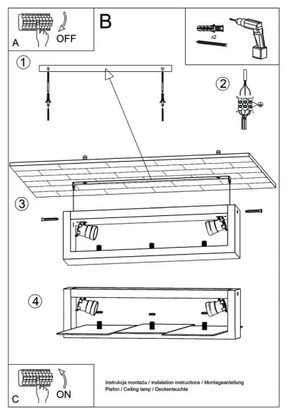 Sollux SL.0076 - Plafoniera FENIKS 2 2xE27/60W/230V legno naturale