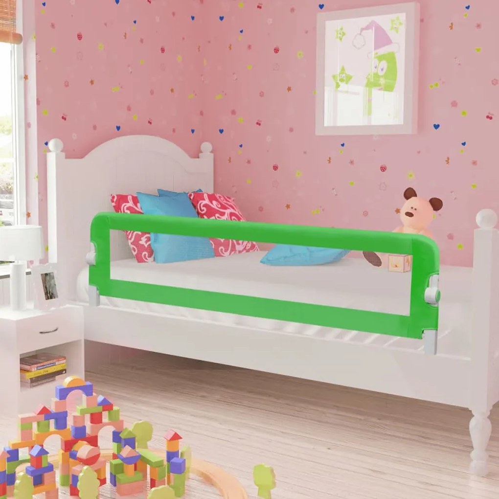 Sponde Letto Per La Sicurezza Dei Bambini 2 Pz Verde 150x42 Cm /