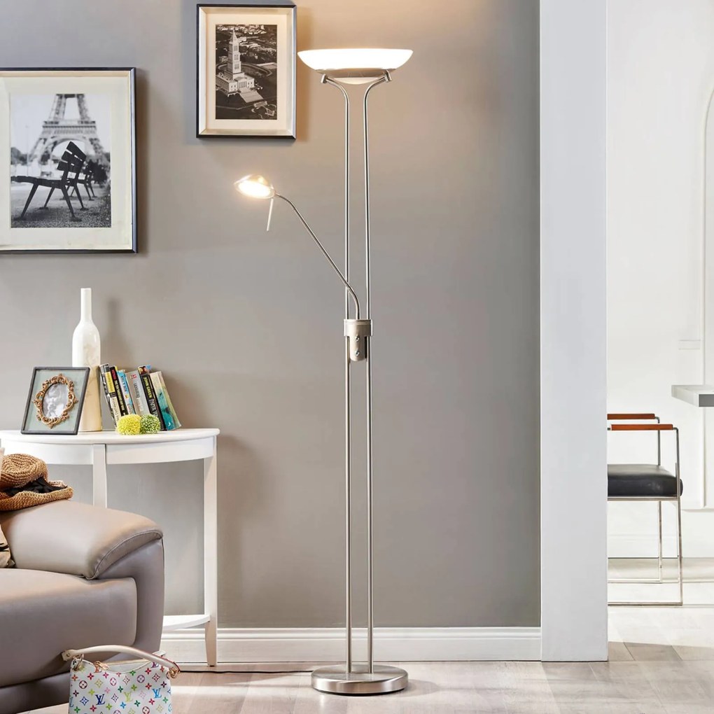 Lindby Yveta Lampada da terra a LED con lampada da lettura
