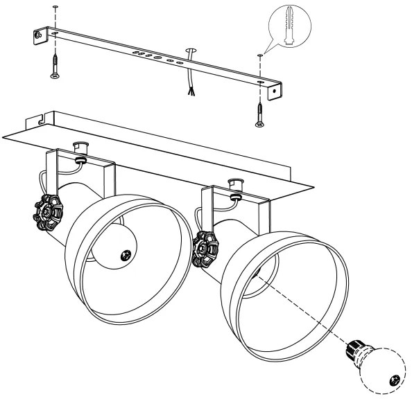 Eglo 43432 - Luce Spot BARNSTAPLE 2 2xE27/40W/230V