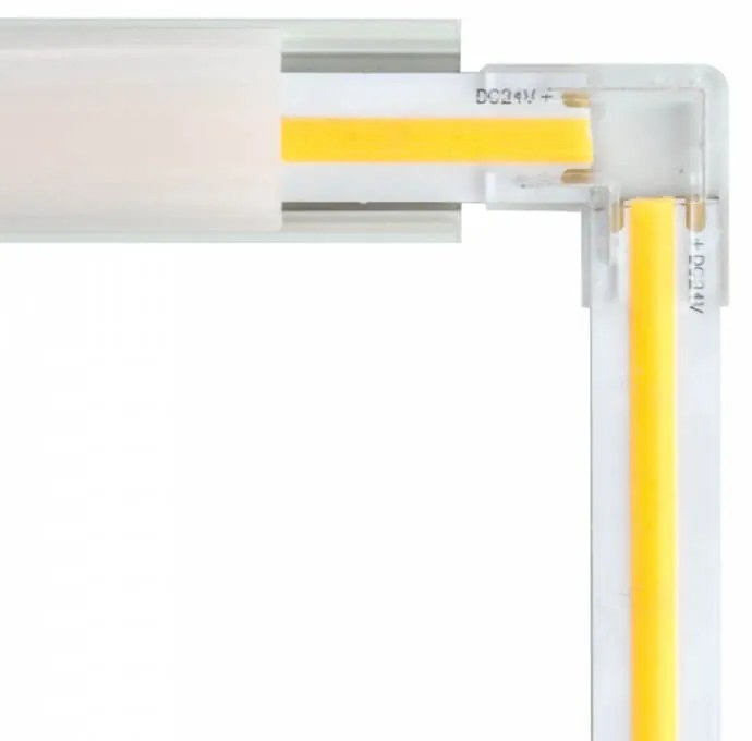 Connettore Angolare per strisce LED COB Monocolore 10mm 2 contatti CF 2PZ Selezionare l'accessorio Accessorio Strisce da 10 mm