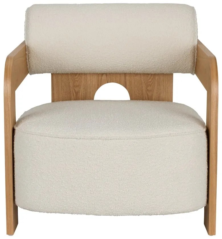 Poltrona beige con rivestimento in bouclé Oolong – Zuiver