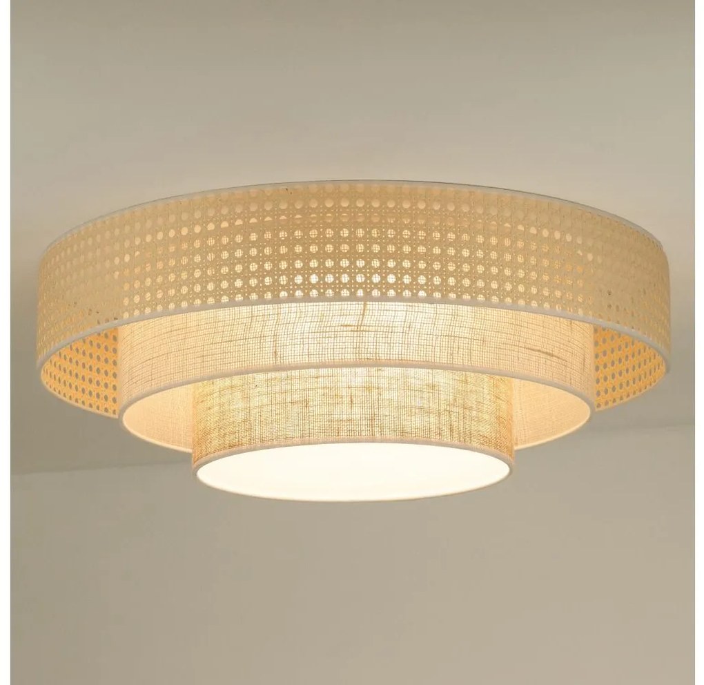Duolla - Plafoniera LED LUNETA LED/26W/230V diametro 60 cm 4000K rattan/beige