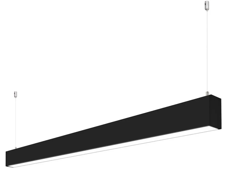 Profilo Lineare Nero a Sospensione in Alluminio per Striscia LED 1m e 2m Variante Lunghezza 2 Metri