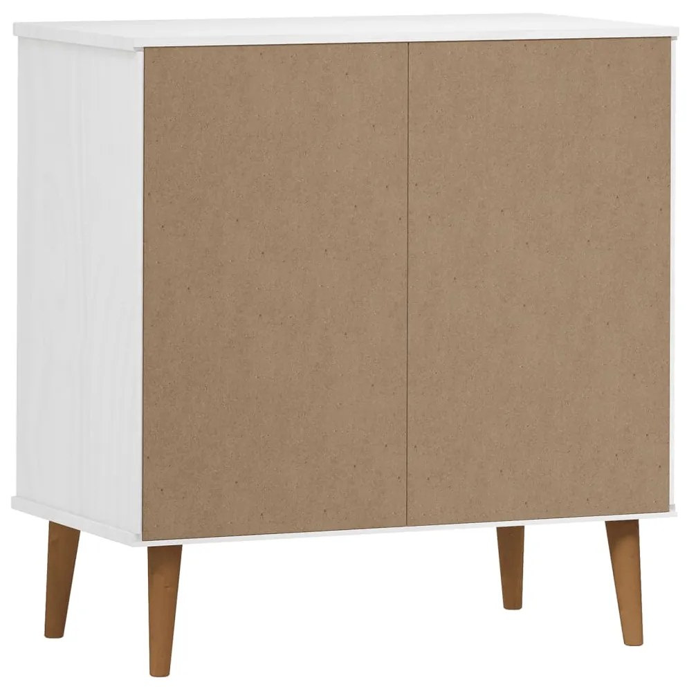 Credenza MOLDE Bianca 76,5x40x80 cm in Legno Massello di Pino