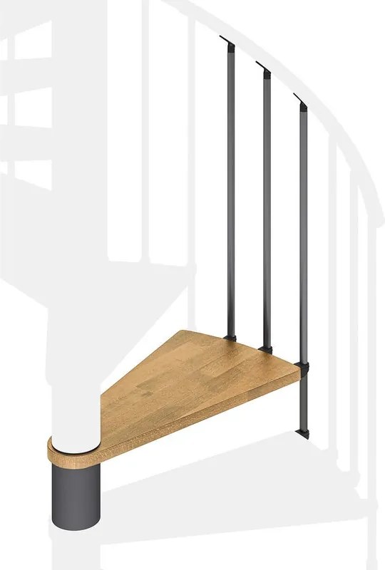 Gradino Luna in legno grigio naturale L 890 mm H 230 mm