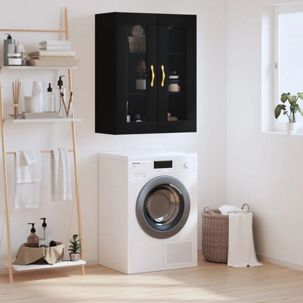 Mobile A Parete Nero 69,5x34x90 Cm /