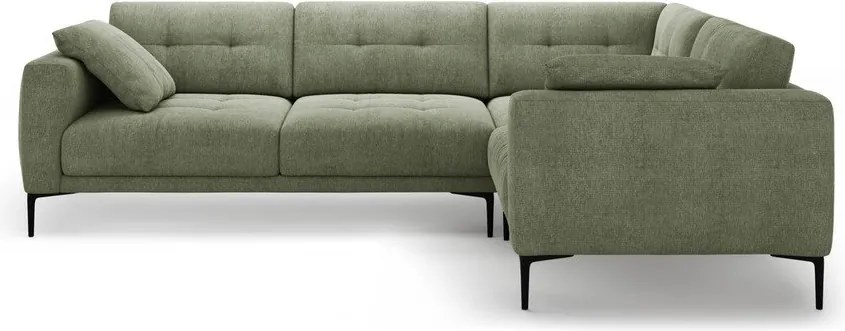 Divano angolare verde (con penisola a destra/a L) Bemy – Micadoni