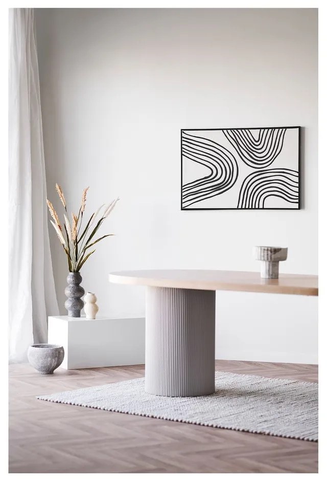 Vaso beige in ceramica (altezza totale 19,5 cm) Rona – House Nordic