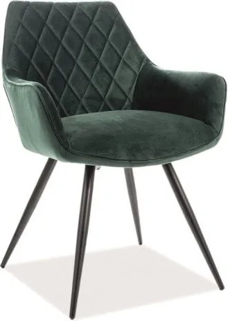 Sedia Linea Velvet Verde/Nero - H82 cm