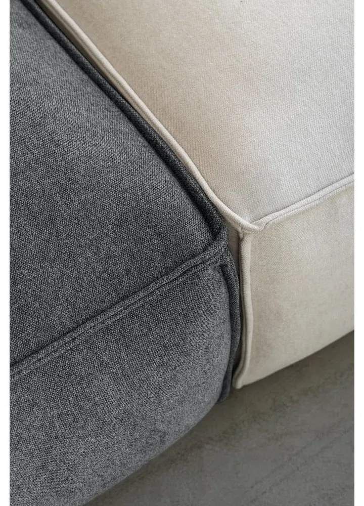 Divano angolare componibile grigio (con penisola a destra) Flex Felix – Miuform