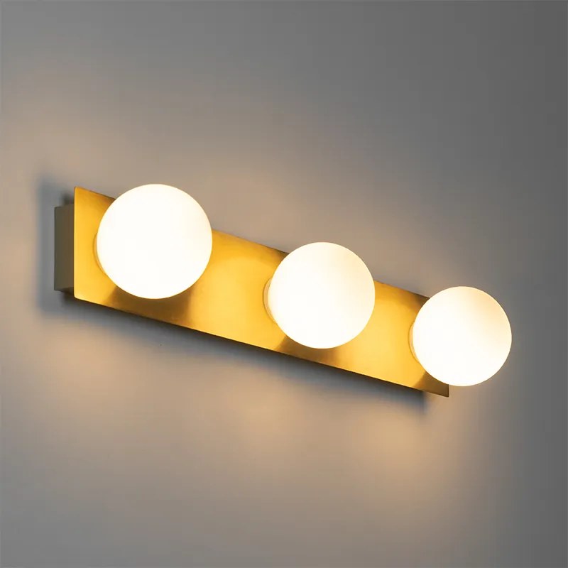 Lampada da parete moderna oro 48 cm IP44 3 luci - Cederic