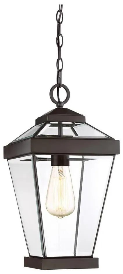 Quoizel QZ-RAVINE8-M - Lampadario da esterno a sospensione con catena RAVINE 1xE27/60W/230V IP23 marrone