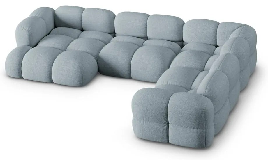 Divano angolare azzurro (con penisola a destra/a U) Loretto – Cosmopolitan Design