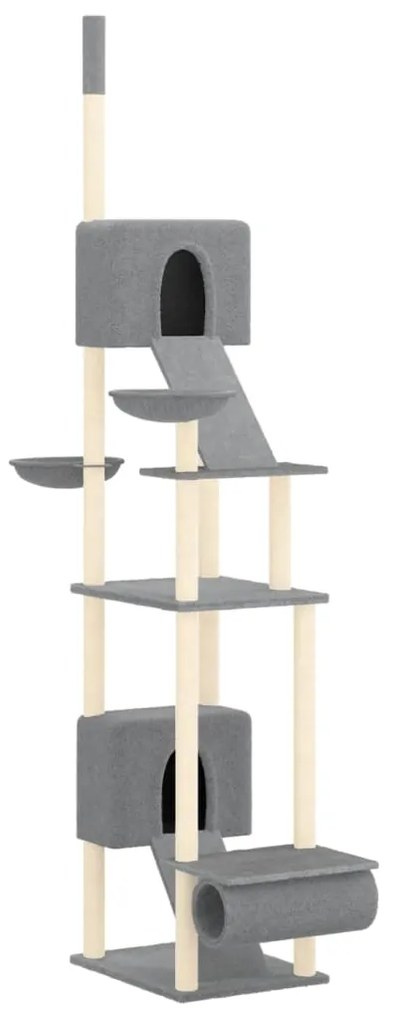 Albero per gatti pavimento soffitto grigio chiaro 277-303 cm