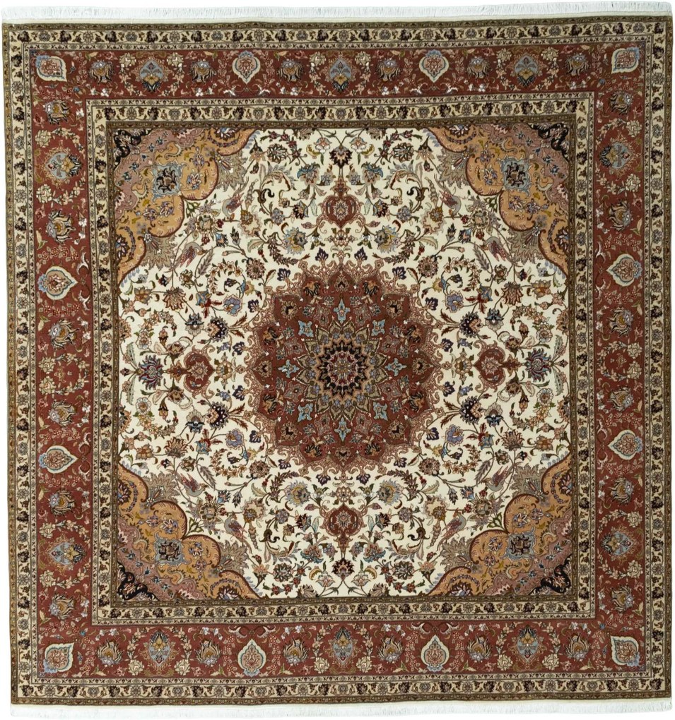 Tabriz Tappeto 250 x 260 Beige (Iran) Annodato A Mano