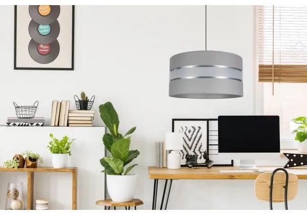 Lampadario su corda CORAL 1xE27/60W/230V d. 40 cm grigio