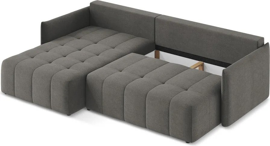 Divano angolare grigio scuro allungabile/con contenitore (con penisola a sinistra/con chaise lounge) Moku – Makamii