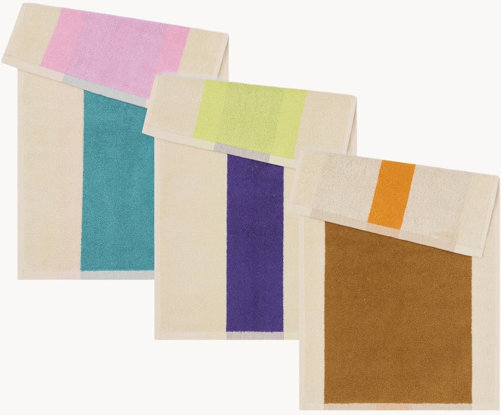 Set di 3 asciugamani in cotone organico pettinato Combed