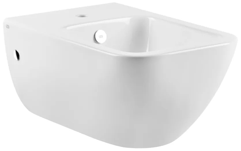 Bidet sospeso con troppopieno con coperchio cromo in ceramica bianco lucido 39115 gessi