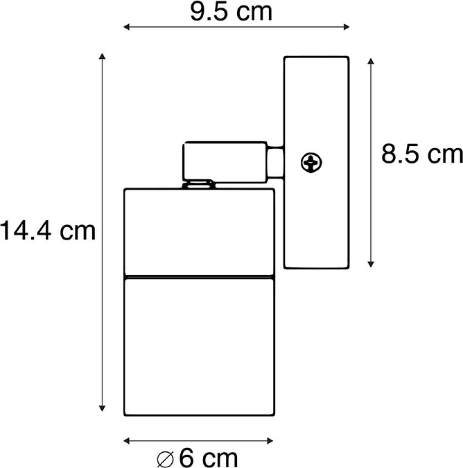 Applique da esterno smart nera IP44 incl. WiFi GU10 - Solo