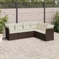 Set Divani da Giardino 6 pz con Cuscini Marrone in Polyrattancod mxl 111014