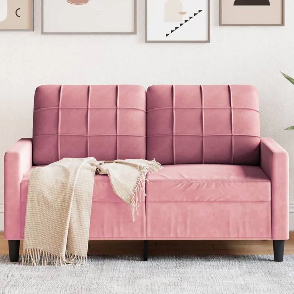 Divano A 2 Posti Rosa 120 Cm İn Velluto /