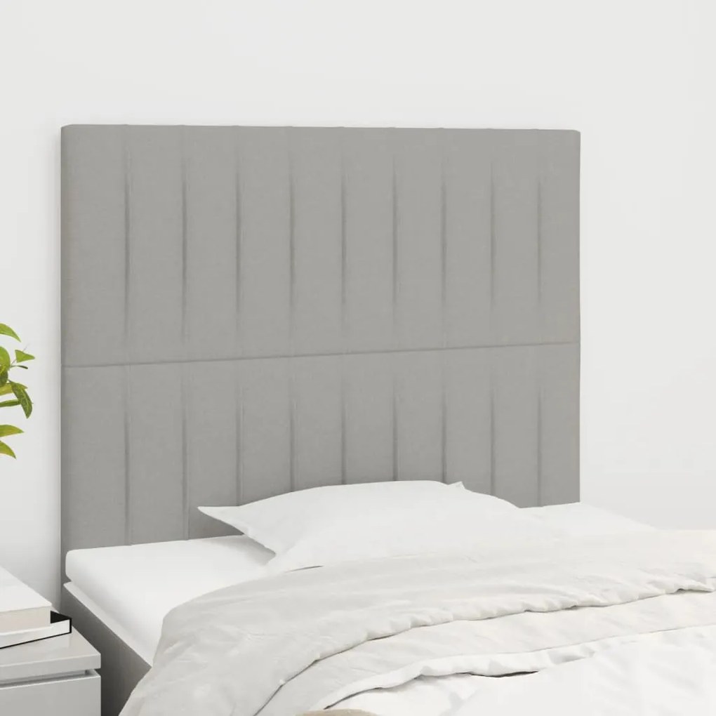 Testiere 2 Pz Grigio Chiaro 100x5x78/88 Cm İn Tessuto /