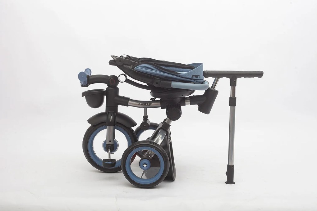 Passeggino Triciclo per Bambini 1-3 Anni Trico Luxury Gold 7 Modalità di Guida Blu...