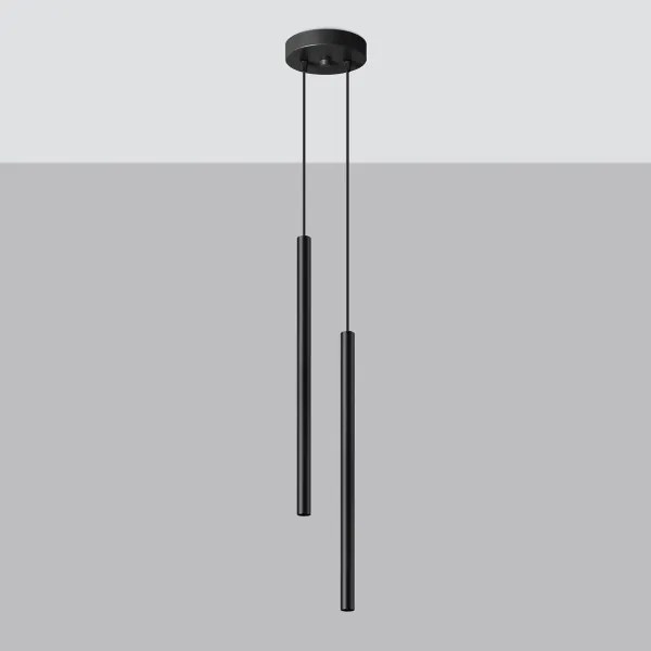 Sollux SL.1304 - Lampadario a sospensione con filo PASTELO 2xG9/8W/230V nero