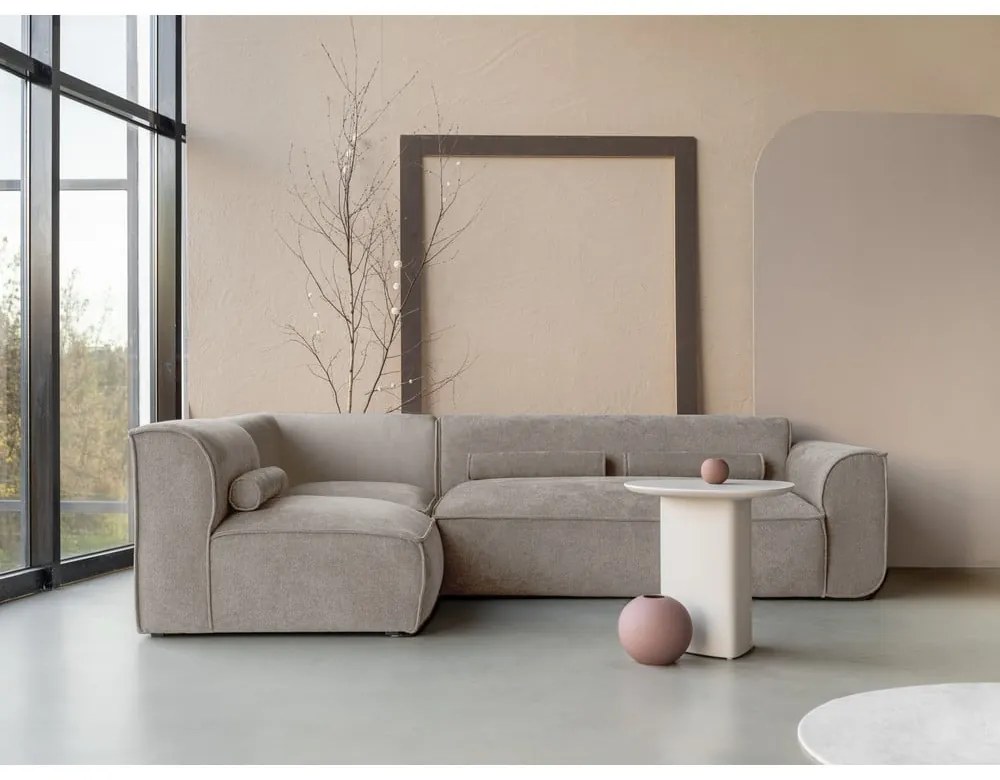 Divano angolare componibile beige (con penisola a sinistra) Flex Felix – Miuform
