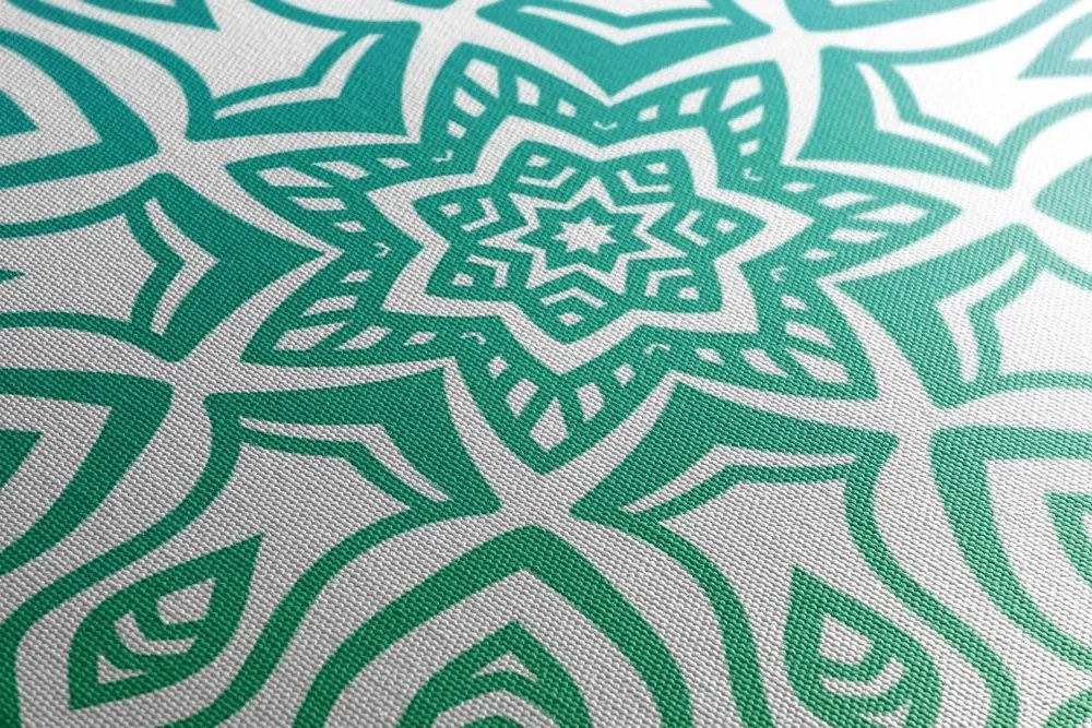 Stampa su tela – Mandala verde acqua