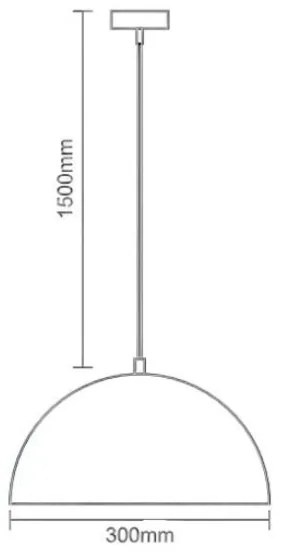 Lampadario a sospensione con filo 1xE27/60W/230V diametro 30 cm bianco